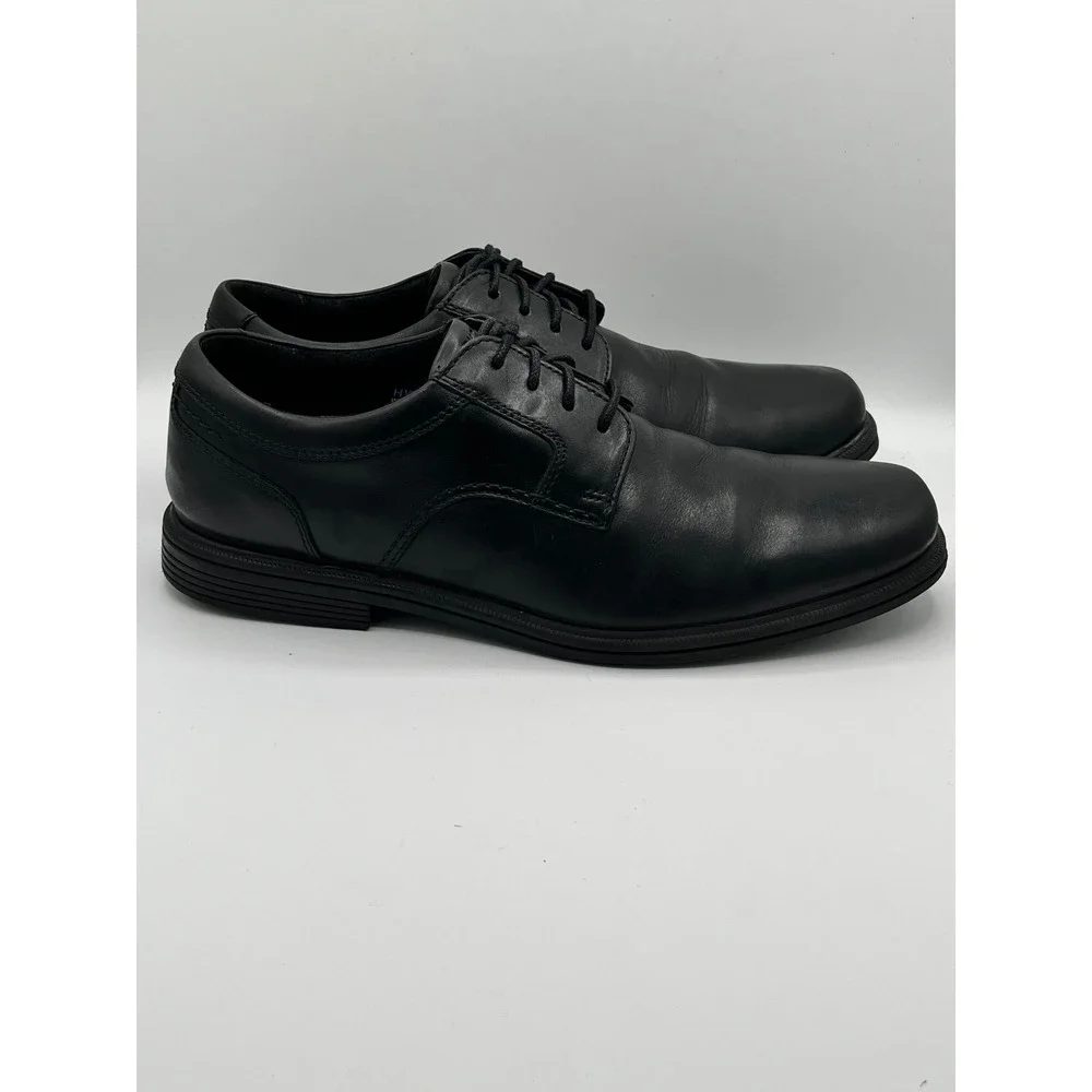 Rockport Men CI0821 truTECH‎ Black Leather Slip Resistant Derby Shoes Size 9.5 M